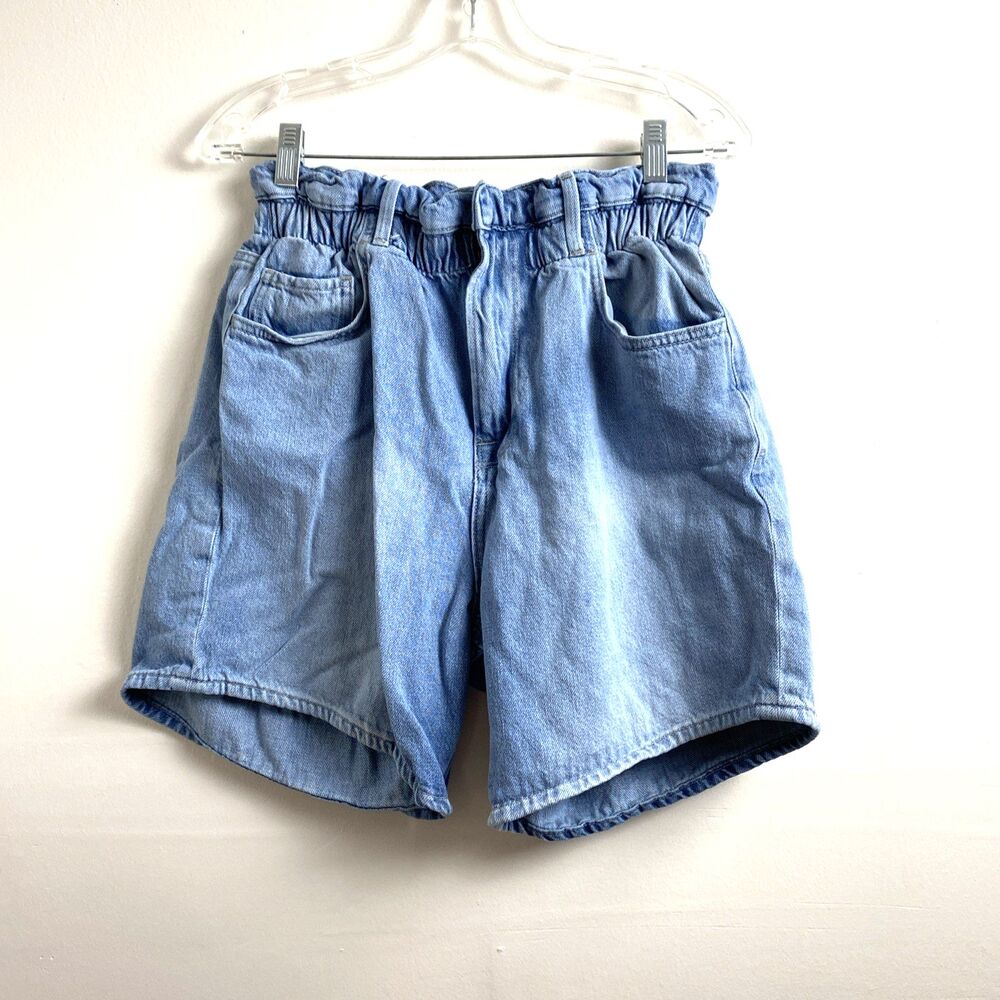 Frame Women Mom Shorts Blue Size S 85% Regenerative Cotton 90s Vintage Style